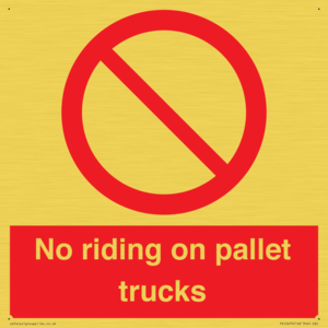 No riding on pallet trucks